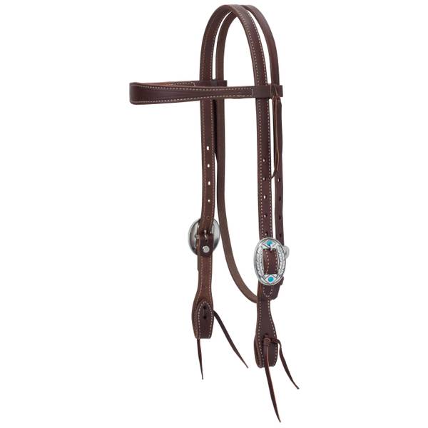 Photo of Working Tack Feather Designer Hardware Slim Browband Headstall