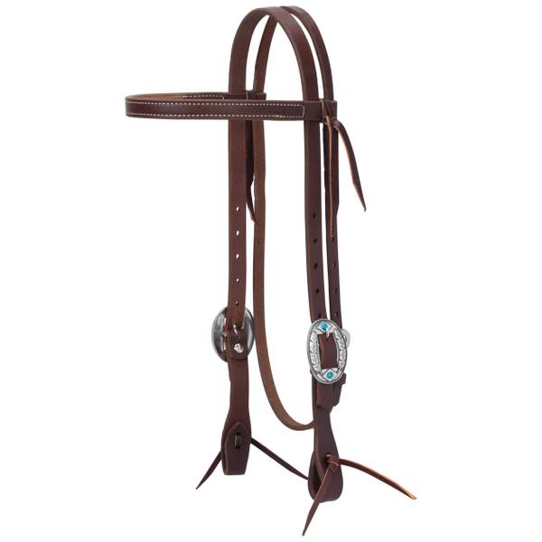 Photo of Working Tack Feather Designer Hardware Straight Browband Headstall