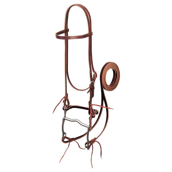 Weaver Leather Latigo Leather Browband Bridle with Single Cheek Buckle