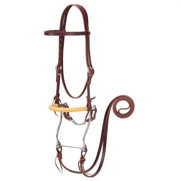 WEAVER LEATHER CURB STRAP GOLDEN BROWN BIT WESTERN HORSE WORKING TACK 
