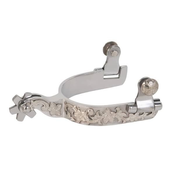Weaver Leather Ladies' Spurs with German Silver Floral Trim