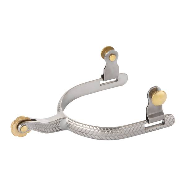 Weaver Leather Men's Roping Spurs with Engraved Band 25-8500