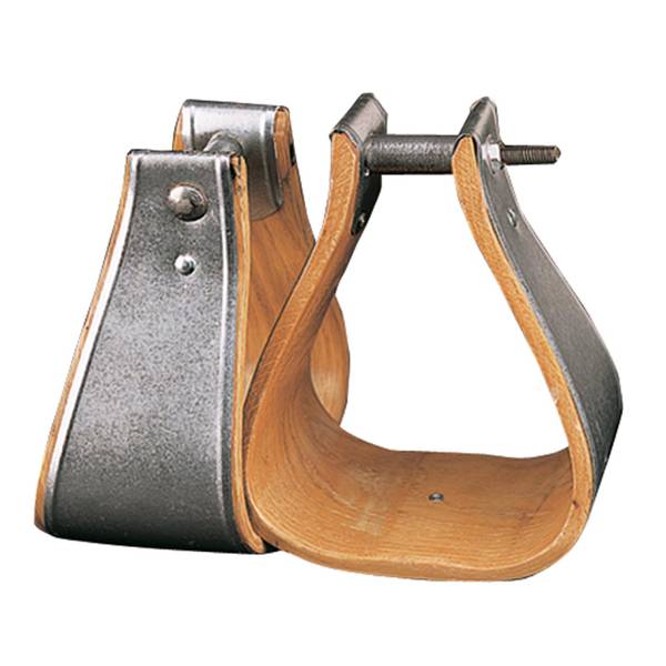 Oxbow Pair 1" Tread and 3" Neck Weaver Leather Wooden Western Stirrups 