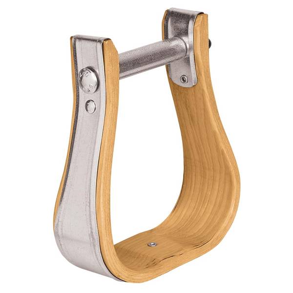 Solid Brass Bound Wooden Stirrups