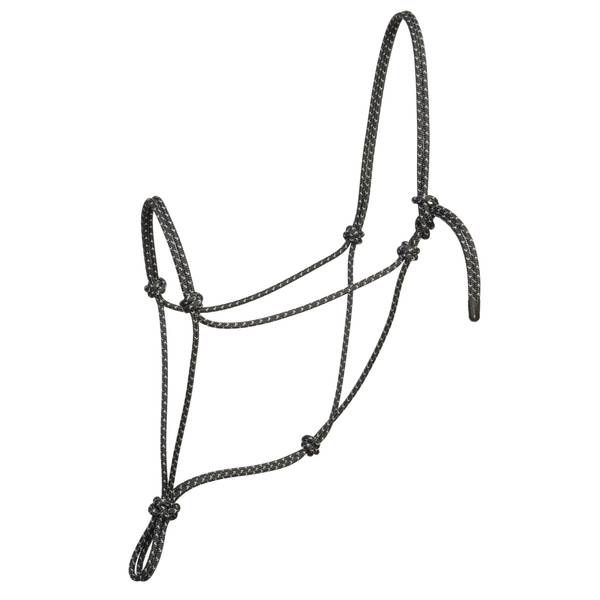 Weaver Leather Silvertip Big Sky Rope Halter, Black/Silver - 35-9586 ...