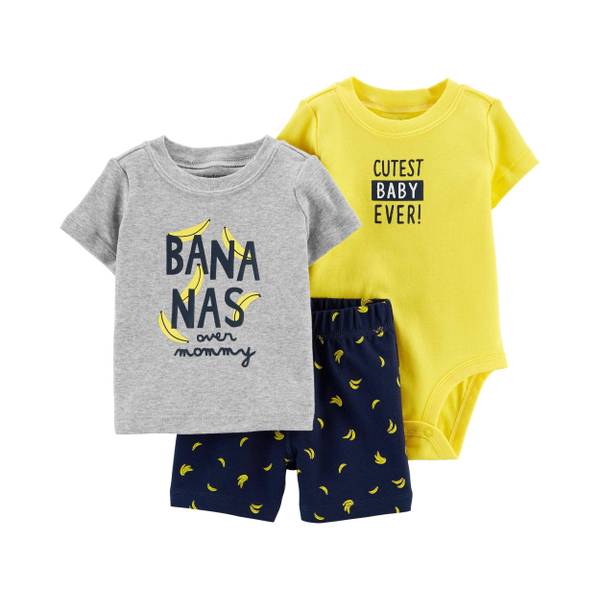 UPC 194133004292 product image for Carter's Infant Boy's 3-Piece Banana Little Short Set | upcitemdb.com