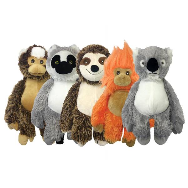 Multipet Bark Buddy Sloth Plush Dog Toy With Squeaker, 8