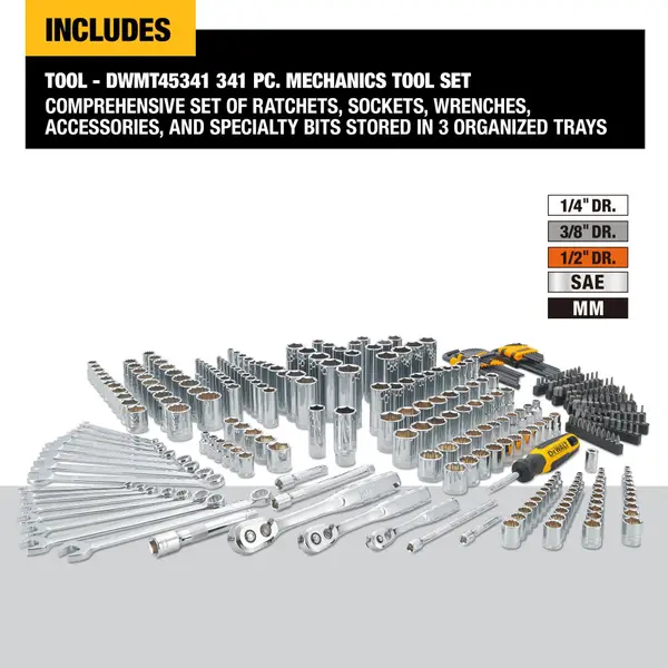 DEWALT 341-Piece Mechanics Tool Set - DWMT45341 | Blain's Farm & Fleet