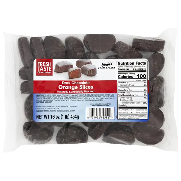 Blain's Farm & Fleet 16 oz Dark Chocolate Orange Slices - 704956