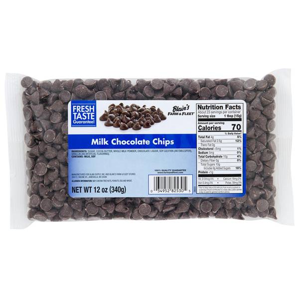 Blain's Farm & Fleet 12 oz Milk Chocolate Chips 704540 Blain's Farm