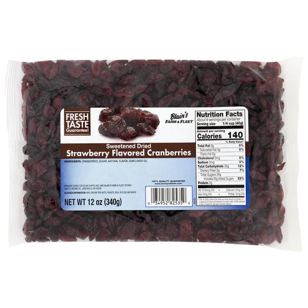 Blain's Farm & Fleet 12 oz Dried Strawberry Flavored Cranberries