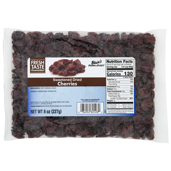 Blain's Farm & Fleet 8 oz Sweetened Dried Cherries 704524 Blain's