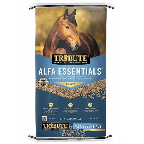 Tribute 50 lb Alfa Essentials Pellet Horse Feed - 912AEK | Blain's Farm ...