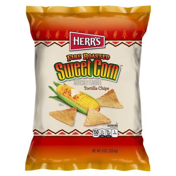 Herr's 8 oz Fire Roasted Sweet Corn Tortilla Chips 6507 Blain's