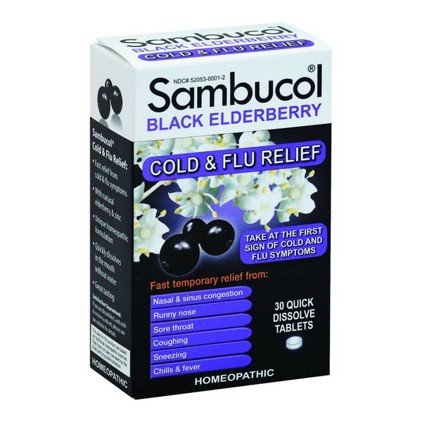 Sambucol 30 Count Black Elderberry Cold & Flu Relief 8783175 Blain