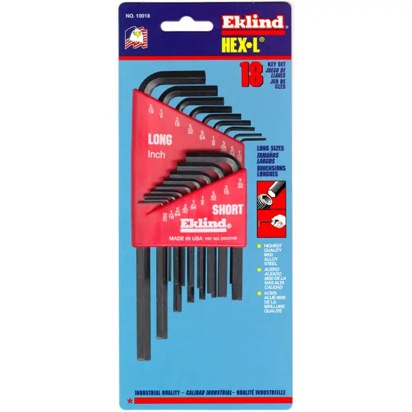 けい Eklind 18-Piece Hex-L Combination Key Set with Molded Holder