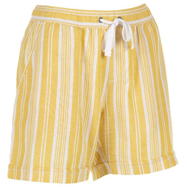 Dash Women's Plus Size Elastic Waist Linen Shorts, Mustard Stripe, 2X ...