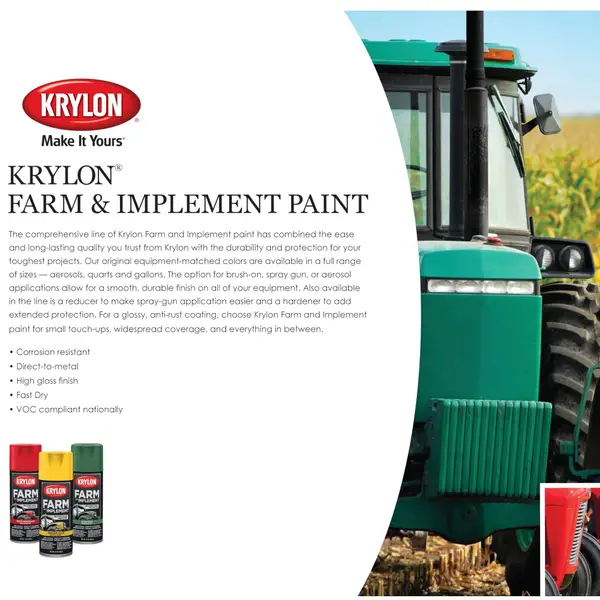 Krylon K01936000 Farm & Implement Paint, Ford Blue, 12 oz