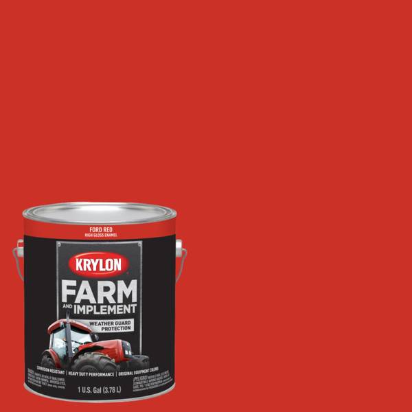 Krylon Farm & Implement Spray Paint, High Gloss, Ford Red, 12 oz