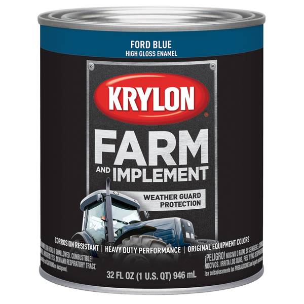 Krylon 1 Quart Ford Blue High Gloss Farm and Implement Brush OnPaint