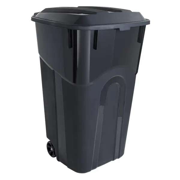  outdoor trash can with lid Waste Container with Lid, Heavy-Duty  Outdoor Garbage Can with Handles, Green, Heavy-Duty Construction, Perfect  Back Yard, Deck, or Garage Trash Can Gallon Large Trash Can ( 
