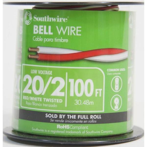 Southwire 56750023 100' 20/2 Twisted Bell Wire