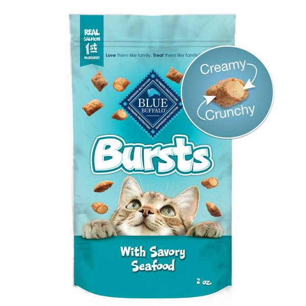 Photo of 2 oz Bursts Crunchy & Creamy Cat Treats, Savory Seafood
