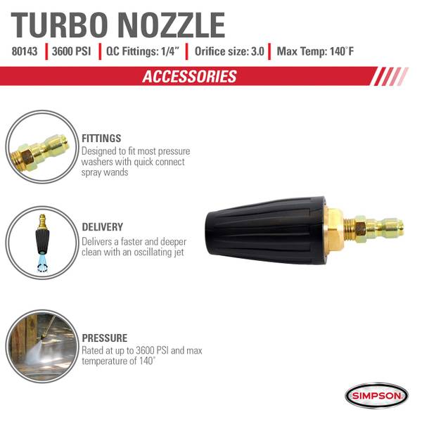 SIMPSON 3600 PSI Turbo Nozzle 80143 Blain s Farm Fleet