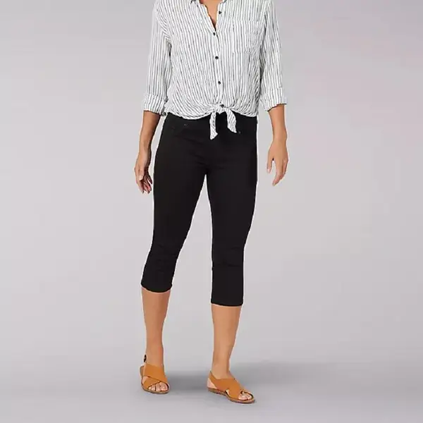 lee women's sculpting pull on capri jean
