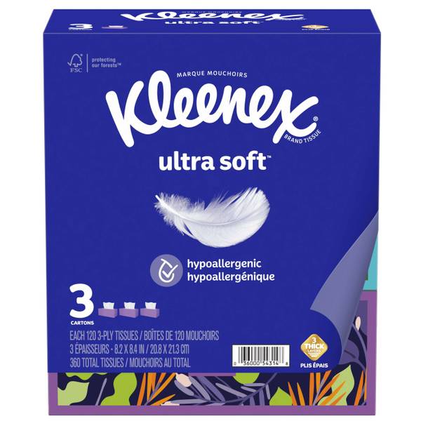 Kleenex-Facial-Tissue-Pocket-Size 20 Packs Kleenex Everyday White
