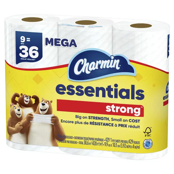 Charmin Essentials Strong Mega Roll Toilet Paper, 6 rolls - Fry's