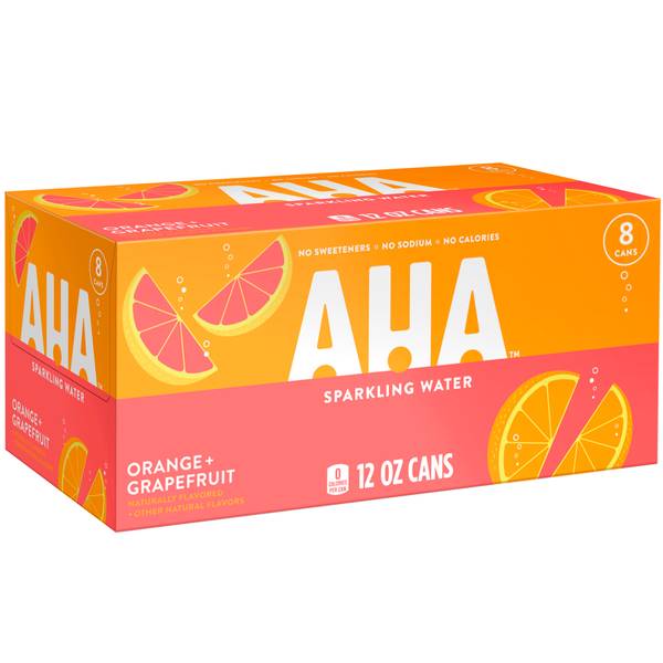UPC 049000532524 product image for AHA Sparkling Water 8-Pack 12 oz Orange Grapefruit | upcitemdb.com