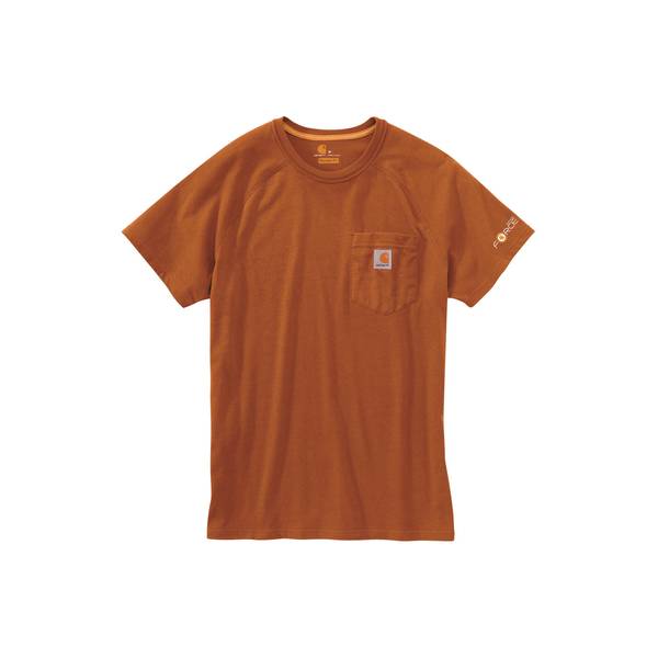 Carhartt Men's Force Cotton Delmont Short Sleeve T-Shirt, Copper, M ...