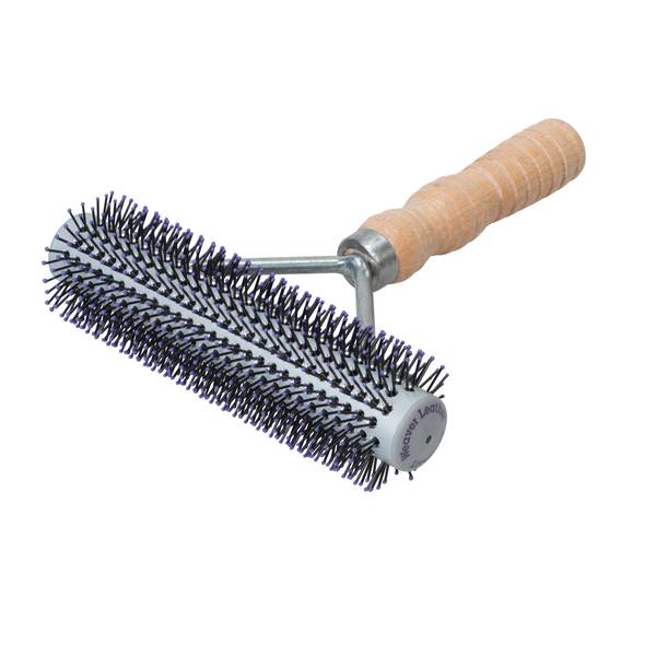 Showman Livestock Mane and Tail BRUSH with Curved Soft Rubber Grip Handle 