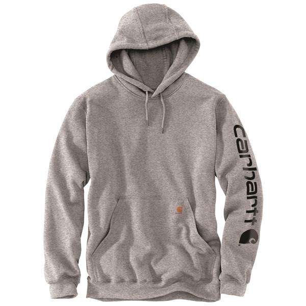 Carhartt Men's Loose Fit Midweight Logo Sleeve Graphic Hoodie, Heather ...