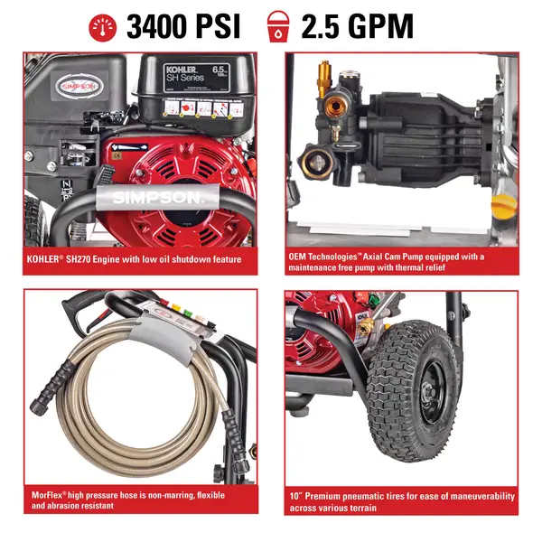 PressuReady® 3400 PSI at 2.5 GPM Powered Cold Water Gas Pressure Washer