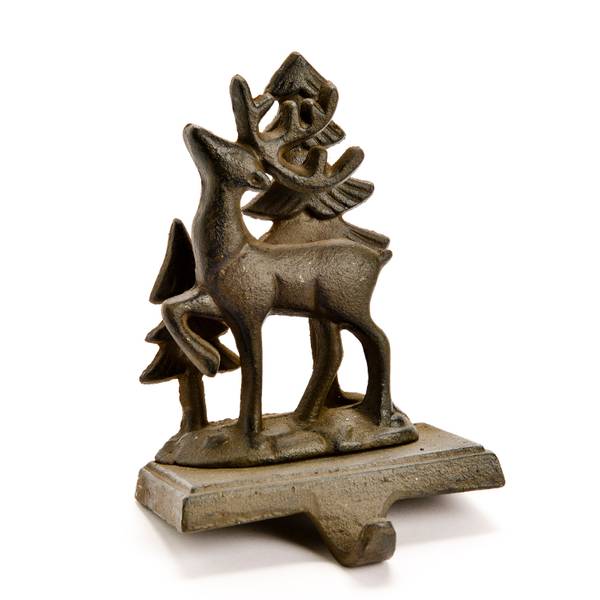 Caffco International Cast Iron Deer Tree Stocking Holder XN702054CI