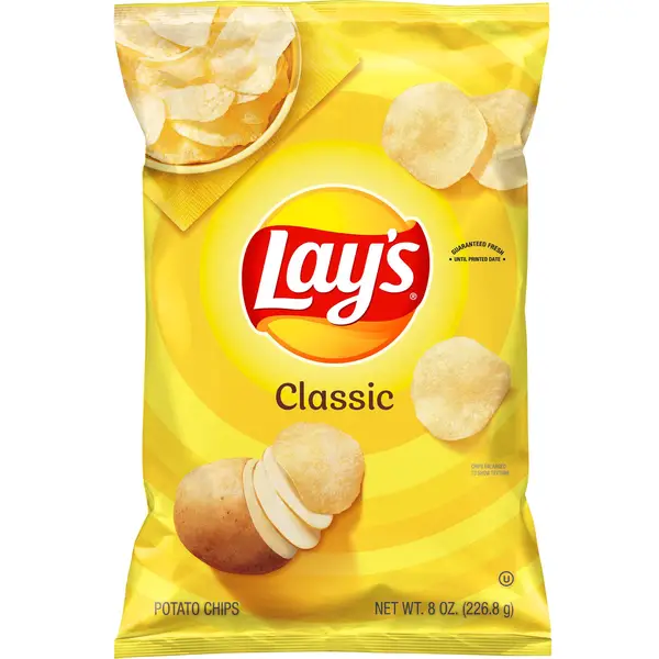 PLACEBO layz potato 5’7 30.8 cl Lay's 8 oz Classic Chips - 19914 | Blain's Farm & Fleet