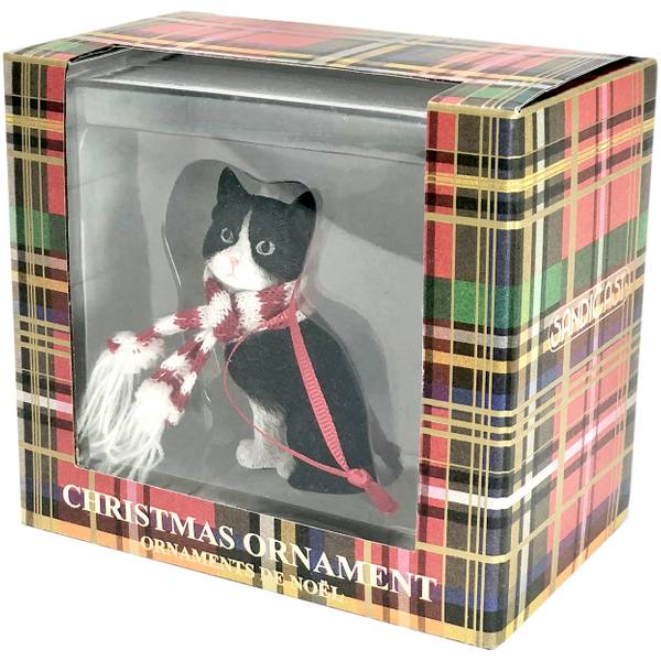 Sandicast American Shorthair Tuxedo Cat Ornament - XSO30402