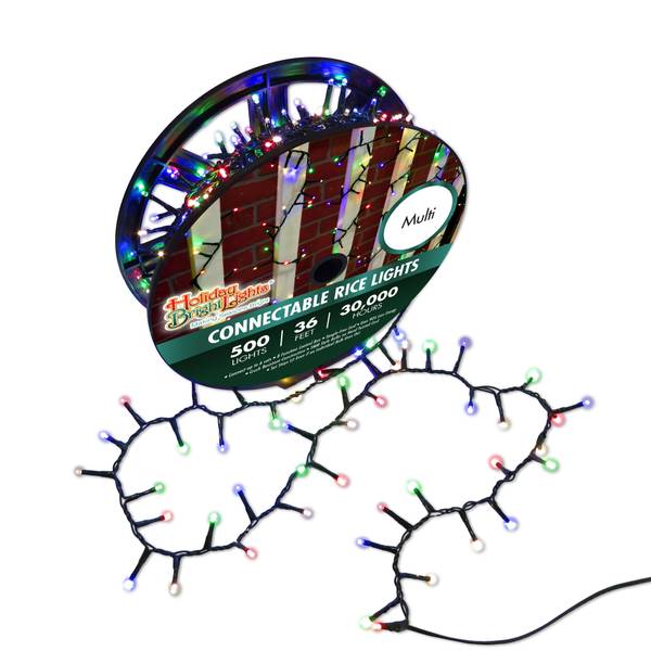 Holiday Bright Lights 500 Light 36' Multi Rice Light Set