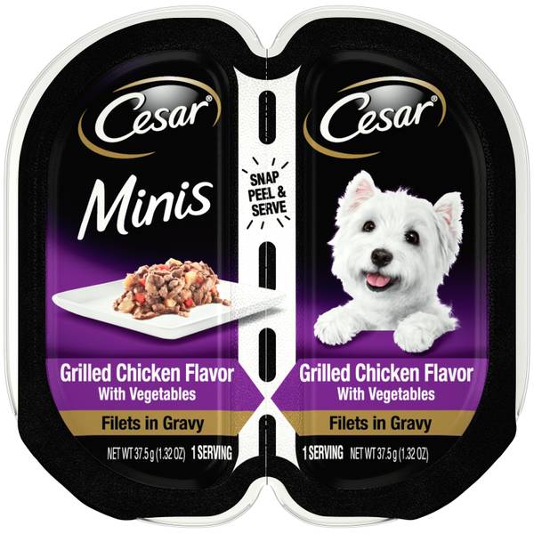 Cesar 2.64 oz Minis Grilled Chicken Flavor with Veggies Dog Food