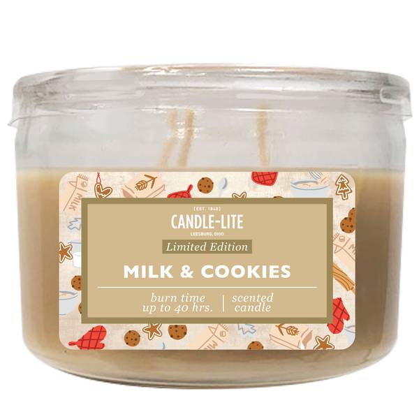CandleLite 10 oz 3Wick Milk and Cookies Jar Candle 4258650 Blain