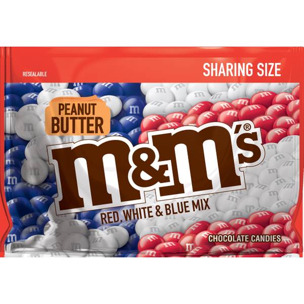 M&M'S Red White & Blue Mix Milk Chocolate Candy - Sharing Size