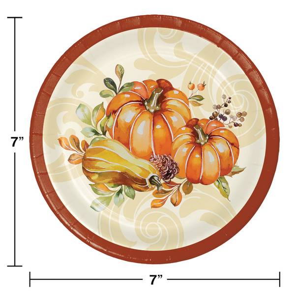 Creative Converting 8 Count Autumn Wreath Luncheon Plates - 345726 ...