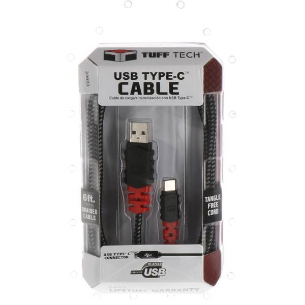 køretøj pakke reservoir Tuff Tech 6' HD Braided USB Type-C Cable - 24603 | Blain's Farm & Fleet
