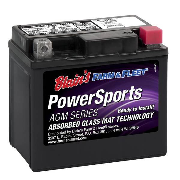 AGM Powersport Battery, Group Size 5L, 70 CCA