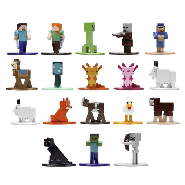 Jada Toys Minecraft 1.65 Die-cast Metal Collectible Figurine 20-Pack Wave  6, Toys for Kids and Adults, White