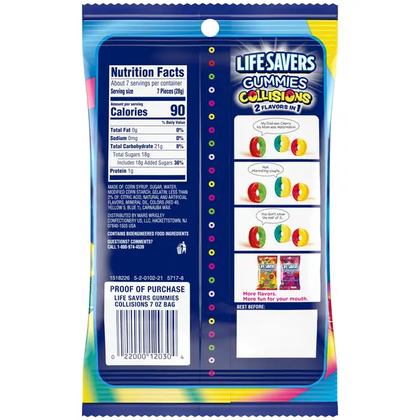 Lifesavers 7 oz Gummies Collisions Gummy Candy Fruit Mix Bag