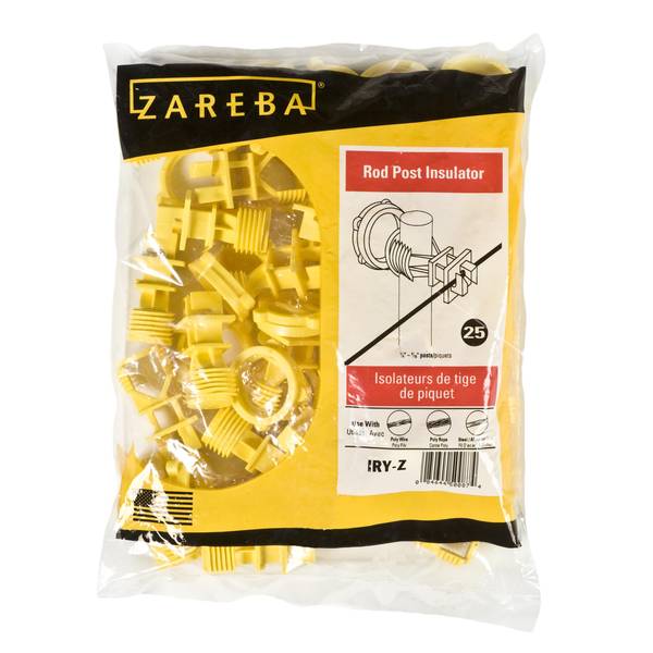 Dare Screw-On Yellow Polythylene Electric Fence Insulator 25-Pack 