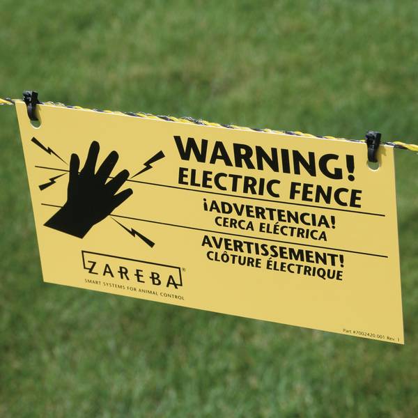 3 3 Signs Zareba 680828 WS3 3-Pack Electric Fence Warning Signs 